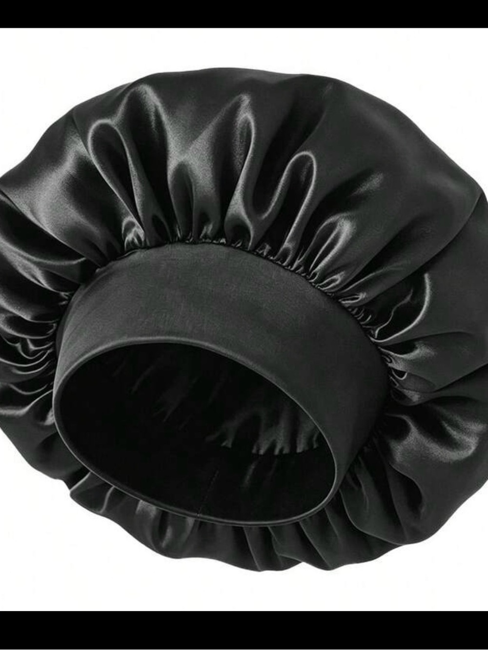 Black Satin Sleep Bonnet - Sleek Night Hair Protector
